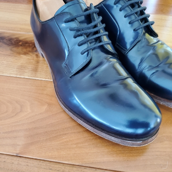 Prada - Blue Leather Derby - Size 9 - Picture 2 of 5